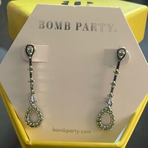 BOMBPARTY PERIDOT CUBIC ZIRCONIA Green Drop Earrings